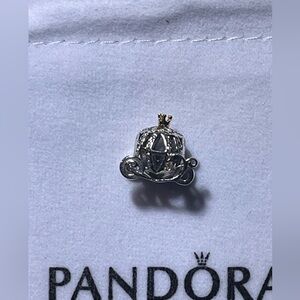 Pandora two toned silver Cinderella carriage Disney charm pumpkin princess